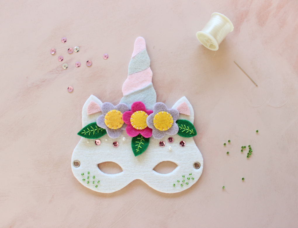 Filo elastico mascherina unicorno paillettes - Mascherina Unicorno fai da te -Antonella pal