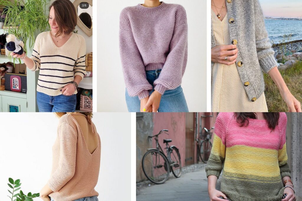 5 maglie di cotone ai ferri facili