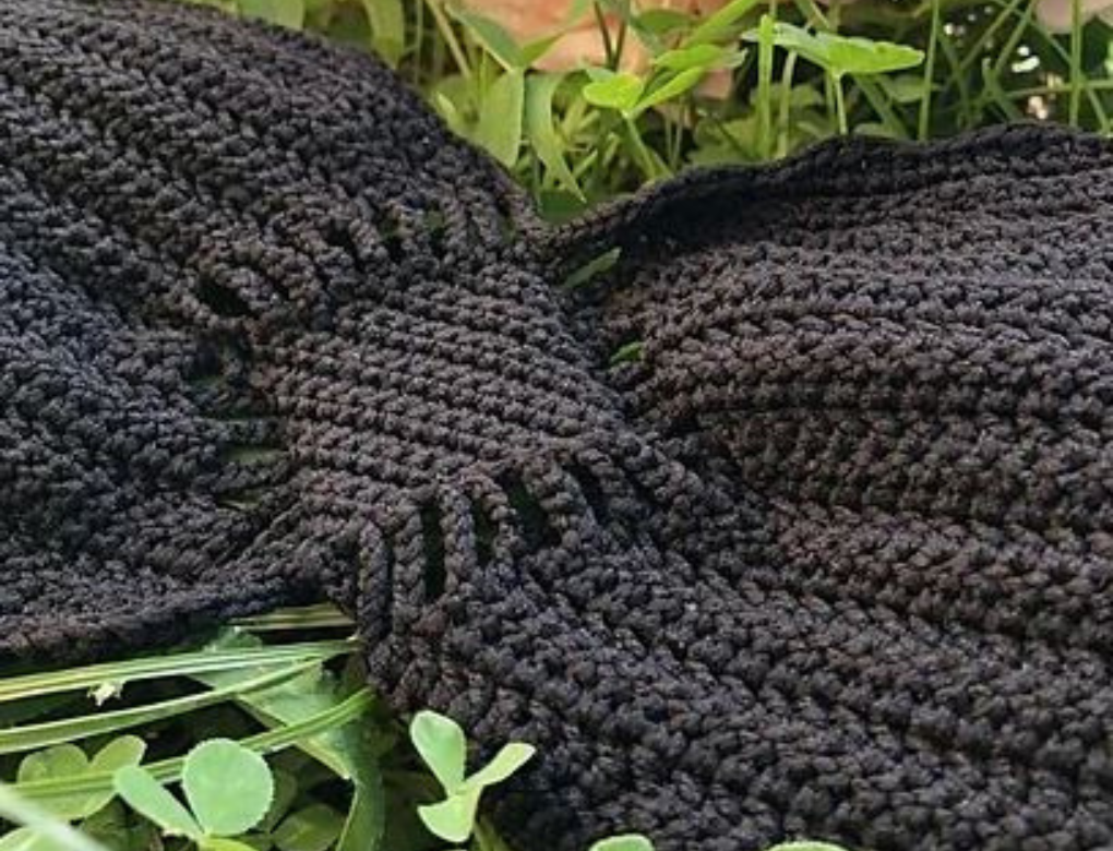 bikini reggiseno a uncinetto nero