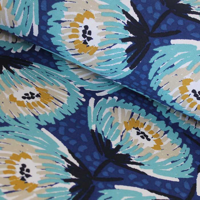 Tessuto puro cotone con fiori a tema estate per runner e cuscini
